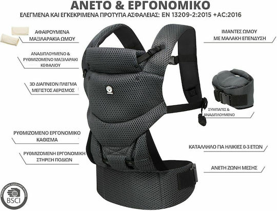 Dooky Classic Carrier Urban Comfort Grey Sapphire with Maximum Weight 15kg