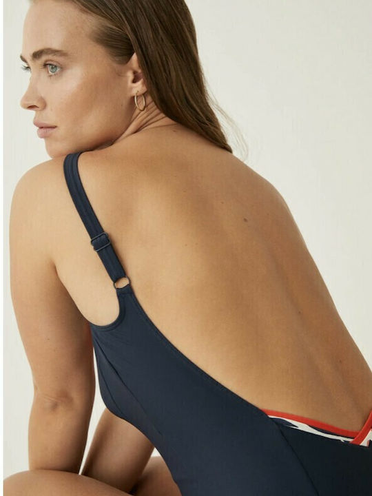 Swimsuit With Light Padding For Large Bust Navy Blue