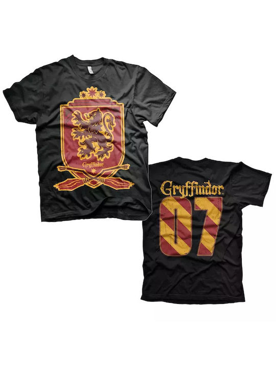 Gryffindor 07 T-shirt Harry Potter Schwarz Baumwoll- HP010