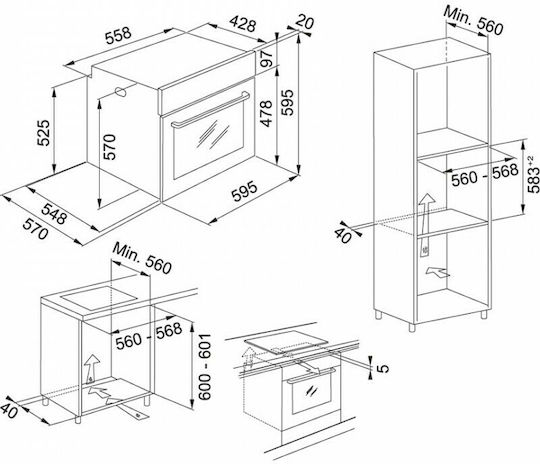 Franke Smart Linear FSL 82 H XS Фурна над плот 71лт Ш59.5см.