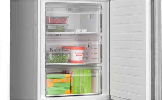 Bosch Ψυγειοκαταψύκτης 321lt Total NoFrost Υ186xΠ60xΒ66.5εκ. Inox KGN367LDF