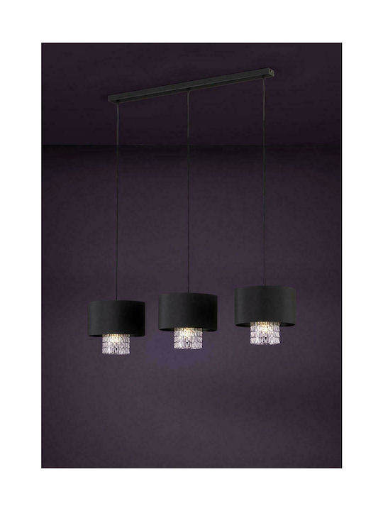 Eglo Sapuara Pendant Light Three-Light Rail for Socket E27 Black