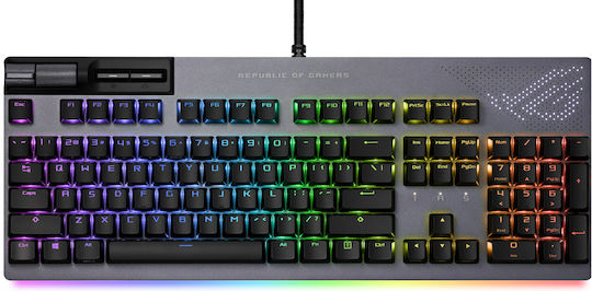 Asus ROG Strix Flare II Animate Tastatură Mecanică de Gaming cu ROG NX Red întrerupătoare și iluminare RGB Gunmetal