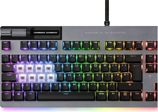Asus ROG Strix Flare II Animate Tastatură Mecanică de Gaming cu ROG NX Red întrerupătoare și iluminare RGB Gunmetal