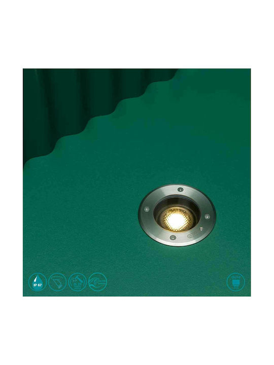 Faro Barcelona Geiser Spot Floor Lamp 8W IP67 for GU10 Light Bulb Base Silver
