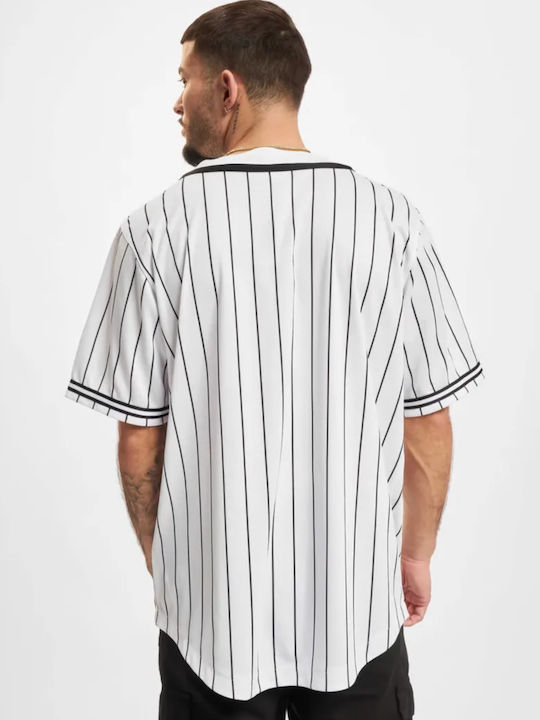 Serif Pinstripe Baseball T-shirt Λευκό