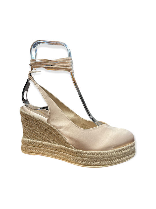 Ragazza Women's Fabric Platform Espadrilles Beige