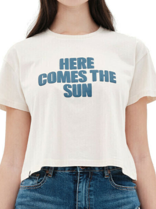 Γυναικείο Αθλητικό Crop Top Κοντομάνικο Light Orange