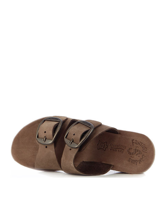 Helena Anatomic Women's Leather Platform Wedge Sandals Brown