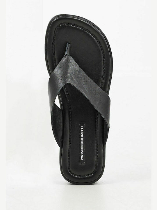 Sinful Women's Leather Platform Wedge Sandals Black
