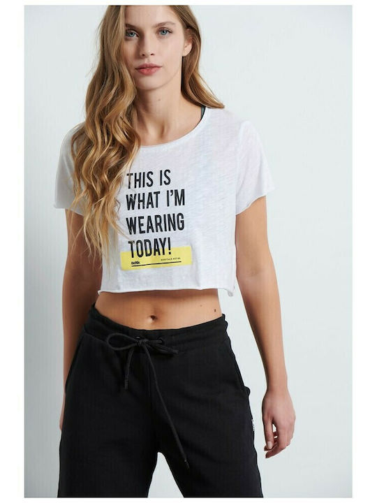Women's Summer Crop Top Cotton Short Sleeve White