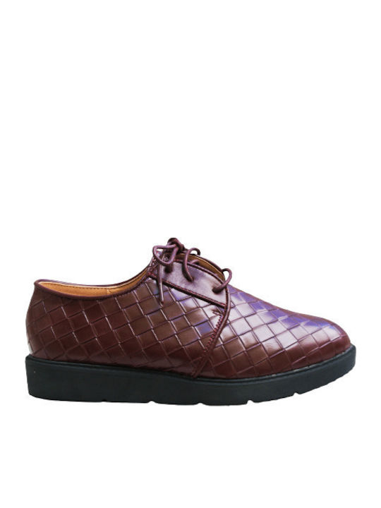 Oxfords pentru femei în Burgundy Culore