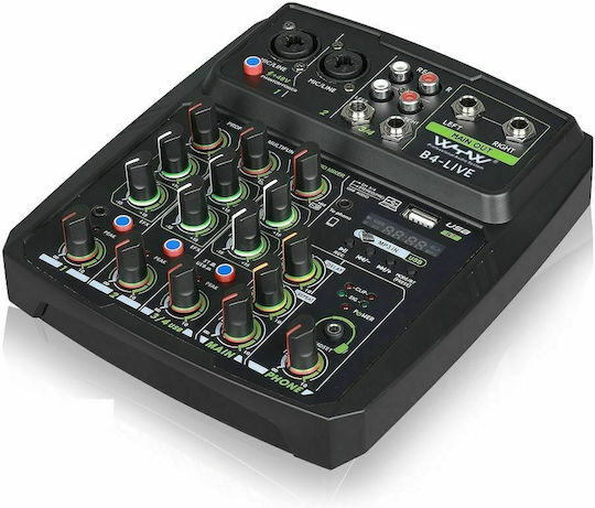 Cobra Streamer4 Consolă Analogică 4.0 Canale cu Putere Fantomă & 2 Intrări XLR & Bluetooth