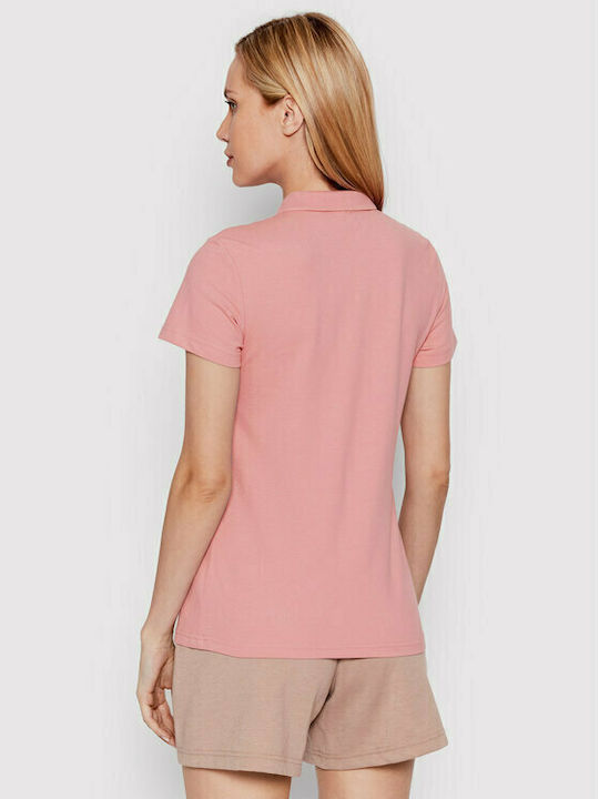 4F Women's Athletic Polo Shirt Short Sleeve Pink