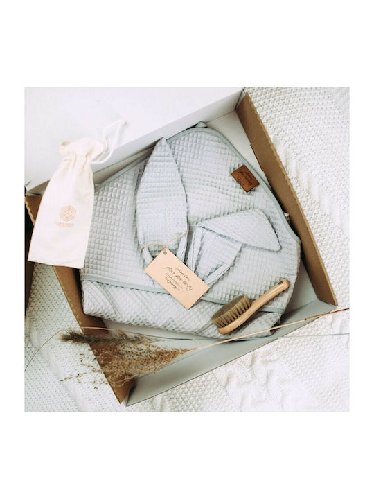 Beboulino Κουβέρτα Αγκαλιάς & Λίκνου For Baby Πικέ Γκρι 78x78εκ.