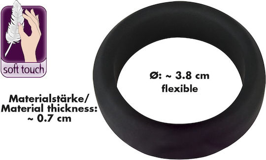 You2Toys Black Velvets Cock Ring 3.8cm
