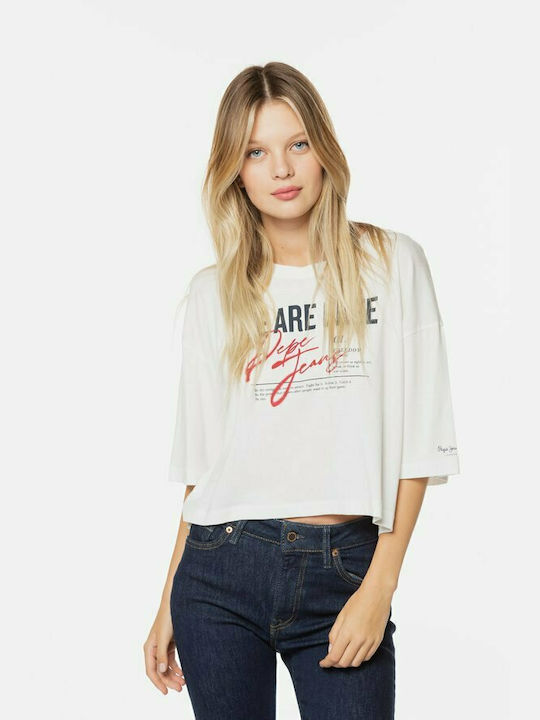 Pepe Jeans Bertha Summer Women's Cotton Blouse 3/4 Sleeve White