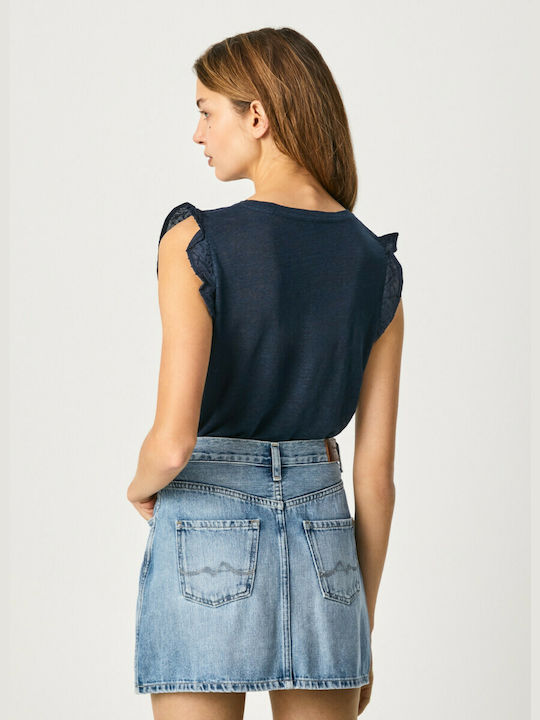 Pepe Jeans E2 Daysies Women's Summer Blouse Linen Sleeveless Dulwich