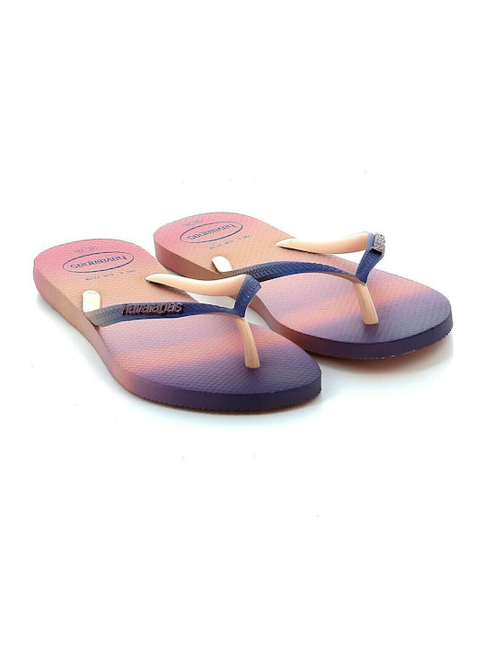 Gradient Sunset Flip Flops Ballet Rose
