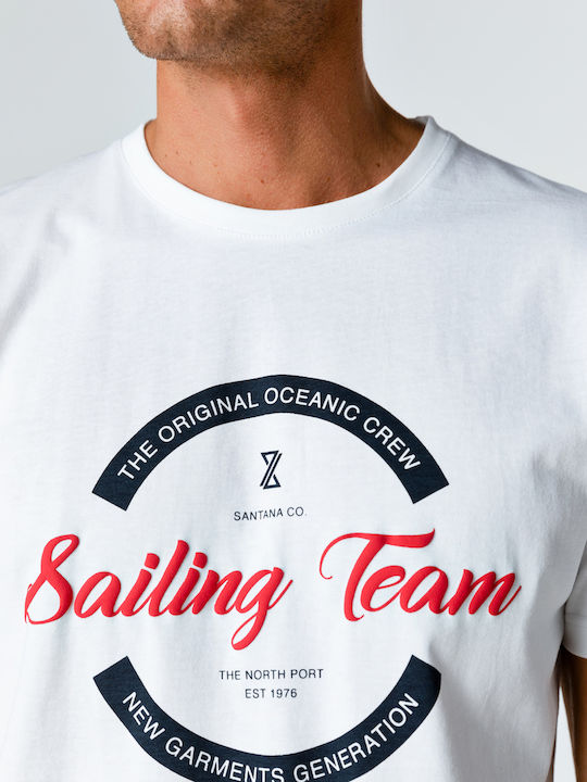 Tricou Snta cu imprimare Puffy Sailing Team - Alb