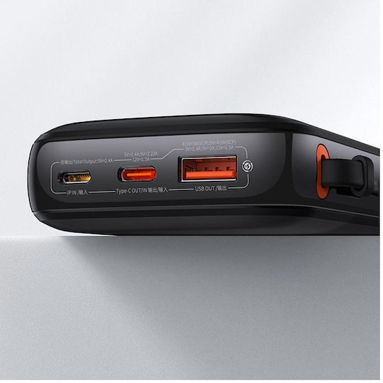 Baseus Qpow Pro Power Bank 10000mAh 20W с USB-A порт и USB-C порт Power Delivery / Бързо зареждане 3.0 Черен