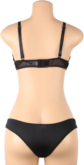 Queen Lingerie 2 Pieces Set Sexy Σετ Εσωρούχων με Διαφάνεια Black 2τμχ