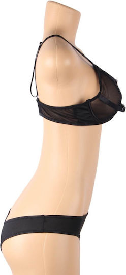 Queen Lingerie 2 Pieces Set Sexy Σετ Εσωρούχων με Διαφάνεια Black 2τμχ