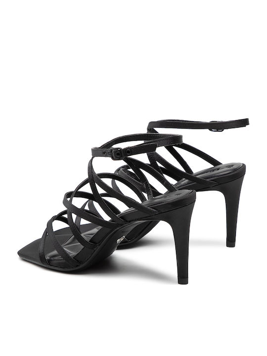 Stoff Sandalen Schwarz
