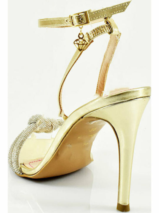 Sandals with Strass Gold
