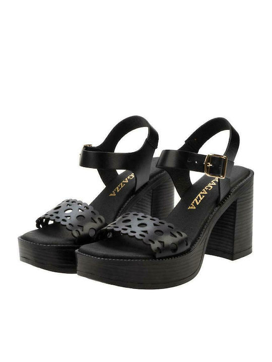Din piele Sandale Negre