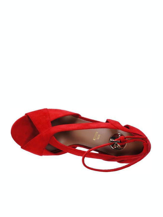 Silvia 518 Suede Sandalen Rot