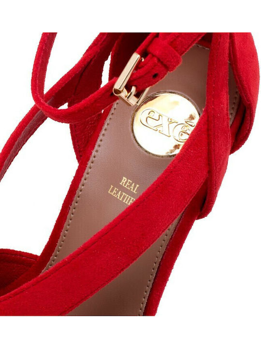 Silvia 518 Suede Sandalen Rot