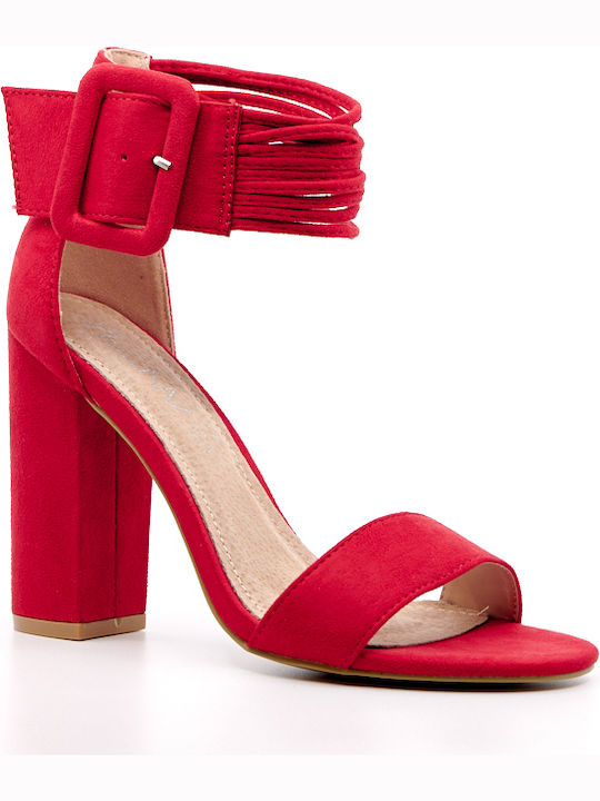Suede Sandals Anatomic Red