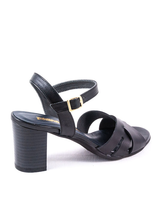 Din piele Sandale Negre