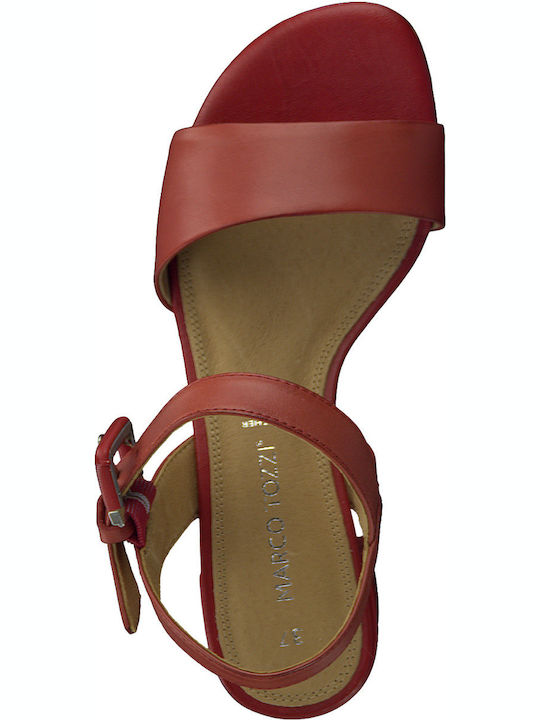 Leder Sandalen Rot