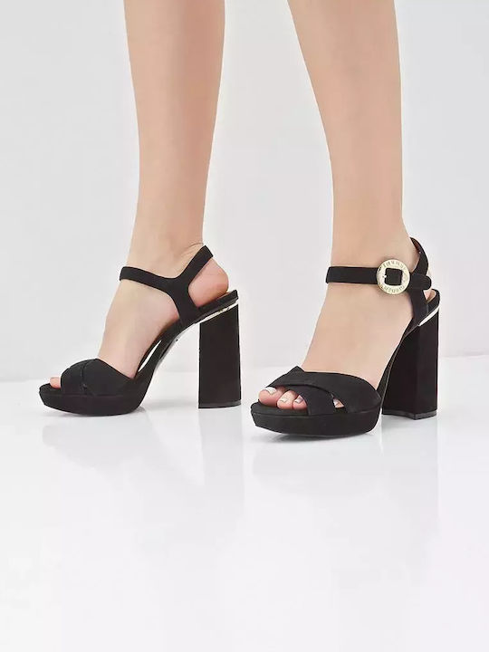 Suede Sandals Black