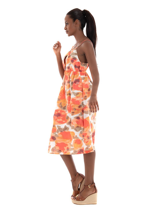 Vero Moda Mini Καλοκαιρινό All Day Φόρεμα Βαμβακερό Πορτοκαλί