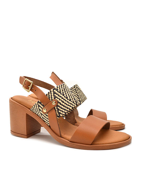 Leather Sandals Tabac Brown