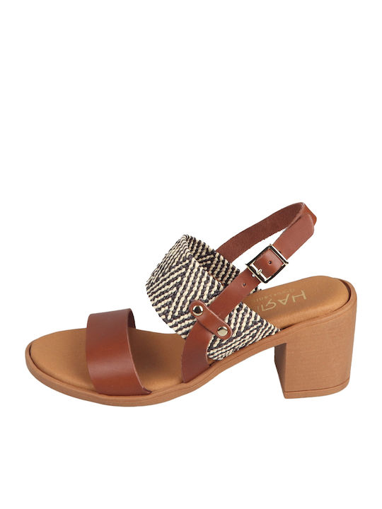 Leather Sandals Tabac Brown