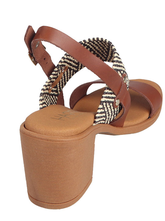 Leather Sandals Tabac Brown