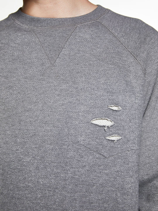 Snta Sweatshirt Sweatshirt with Tears - Grey Melange