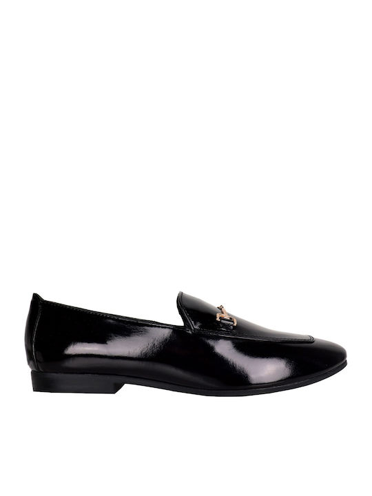 Patent Leather Women's Loafers in Black Color