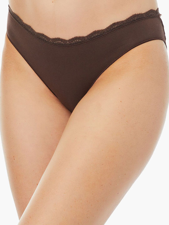 Fimelle Γυναικεία Slip 2Pack χωρίς Ραφές με Δαντέλα Brown / Leopard