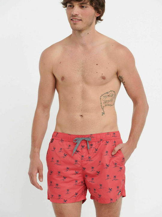 Ανδρικό Μαγιό Σορτς Hibiscus Red με Σχέδια