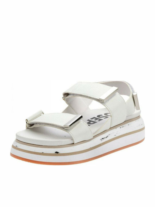 Paxton Women's Flat Sandals Sporty in White Color