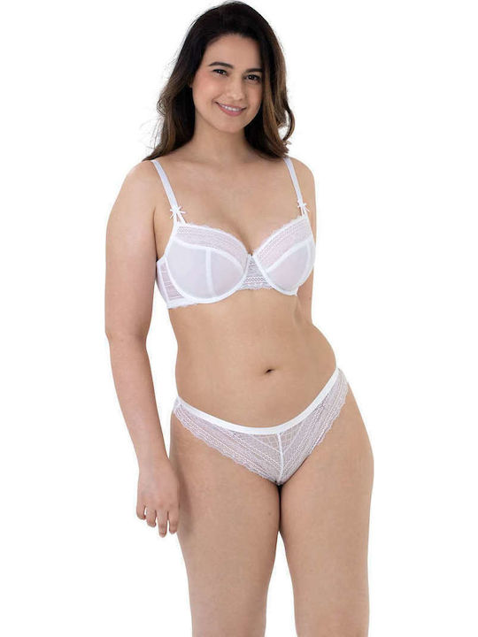 Caia Дамско Слип 2Pack с дантела White/Lilac