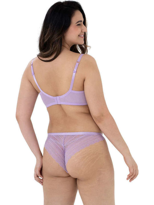 Caia Дамско Слип 2Pack с дантела White/Lilac