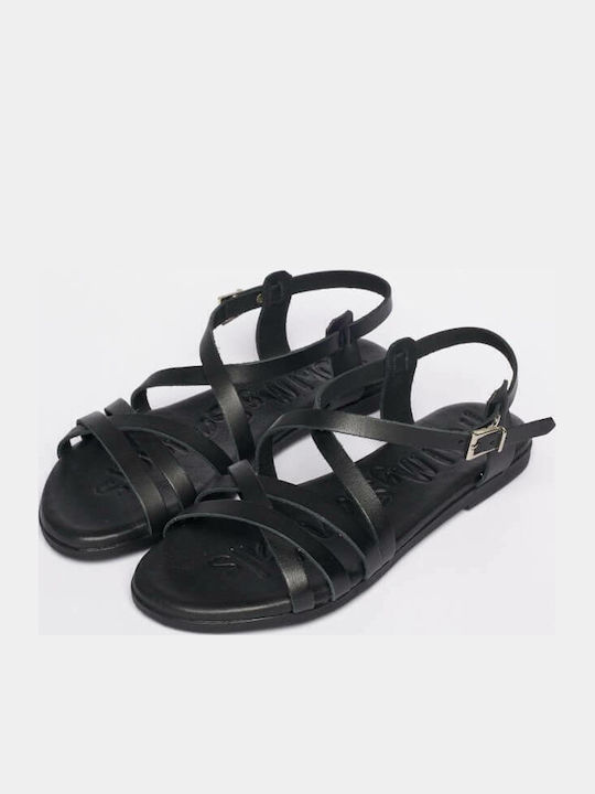 Flache Sandalen für Damen in Schwarz Farbe