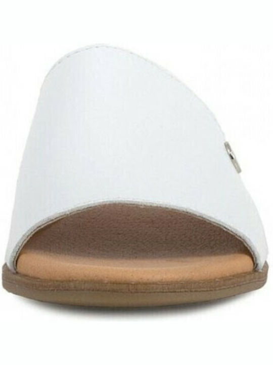 Leather Women's Flat Sandals Anatomic in White Color