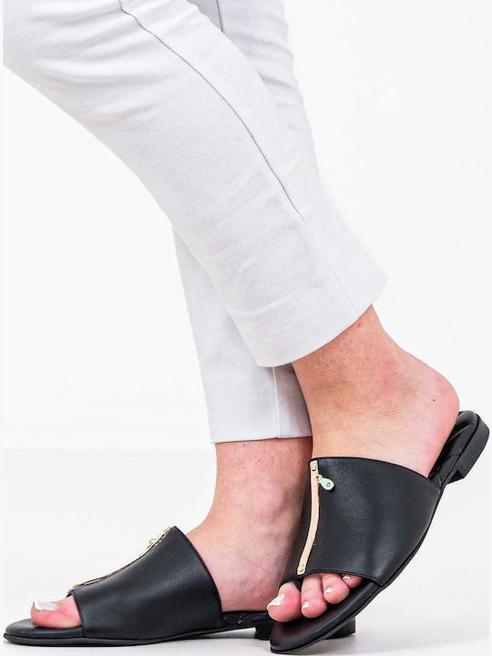 KK02 Sandale Casual Damă Din Piele Negre